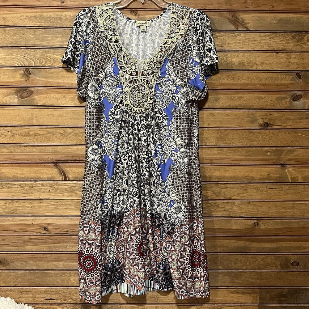 One World Live And Let Live Women’s Floral Embellished Midi Dress Size L